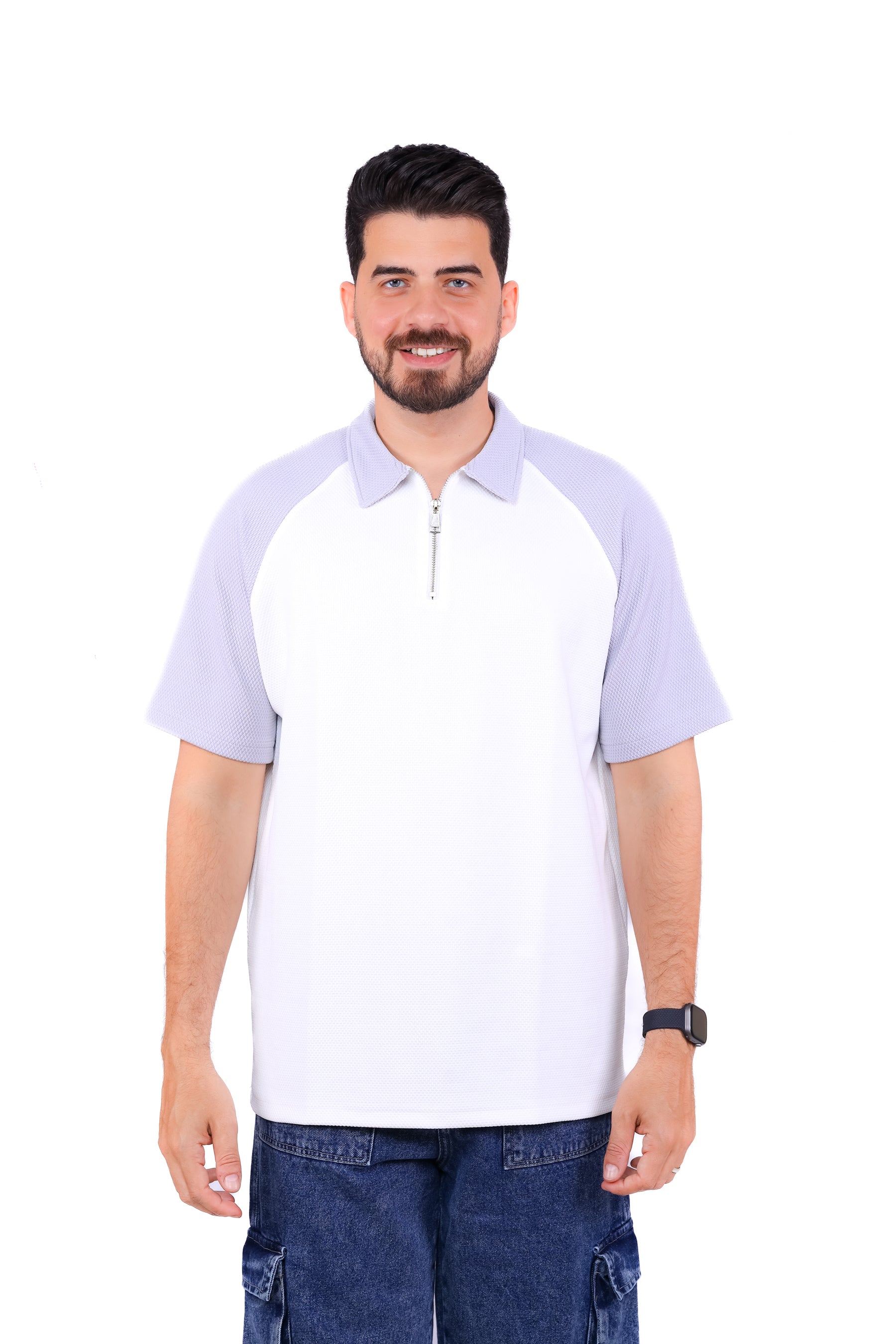 Zipped Polo Colored Sleeves