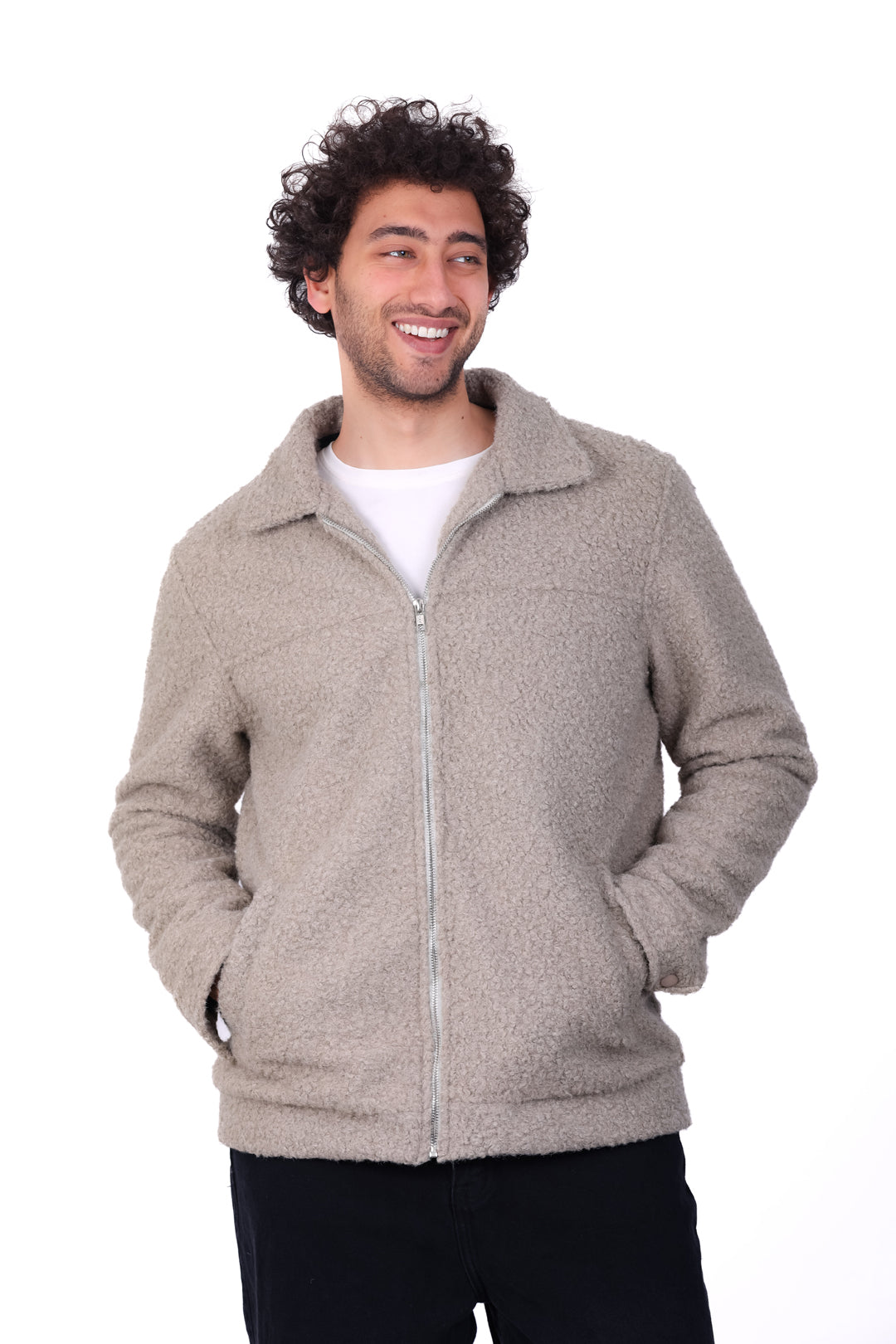 Basic Zipped Fur Jacket 0126