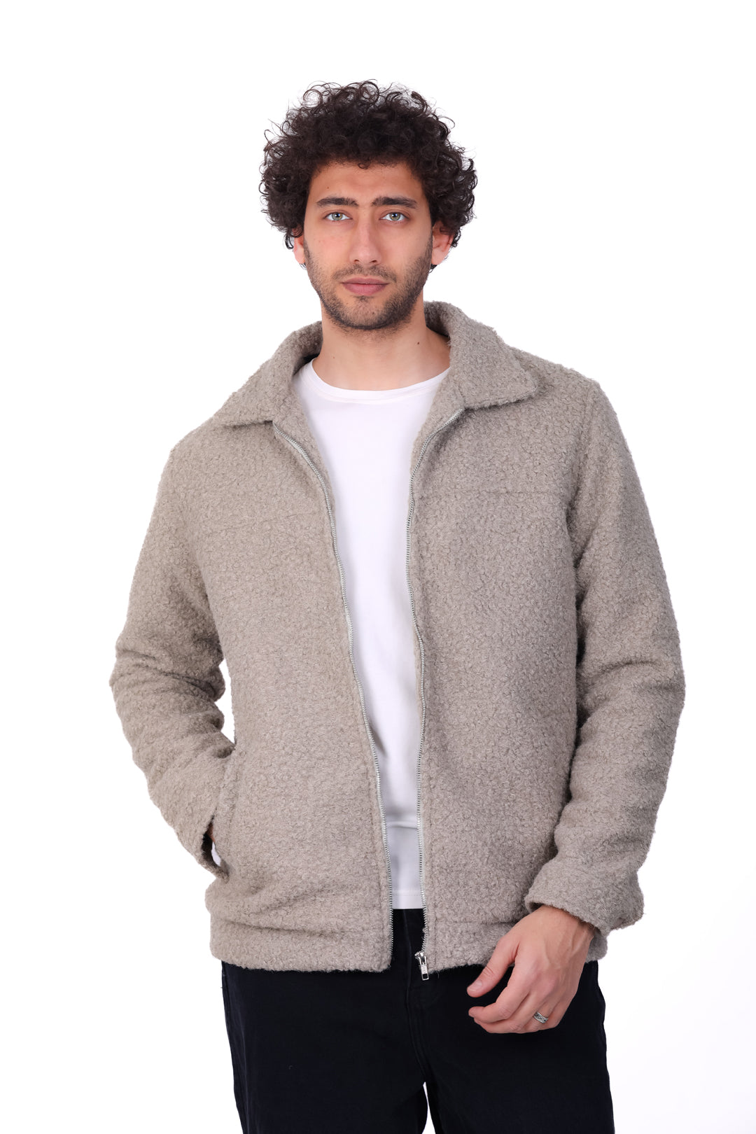 Basic Zipped Fur Jacket 0126