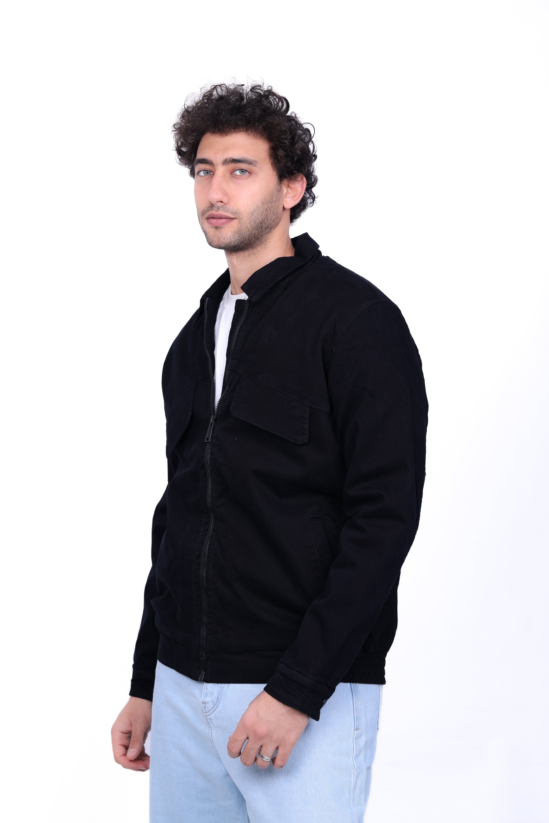 Gabardine Bomber Classic Collar Jacket 6005