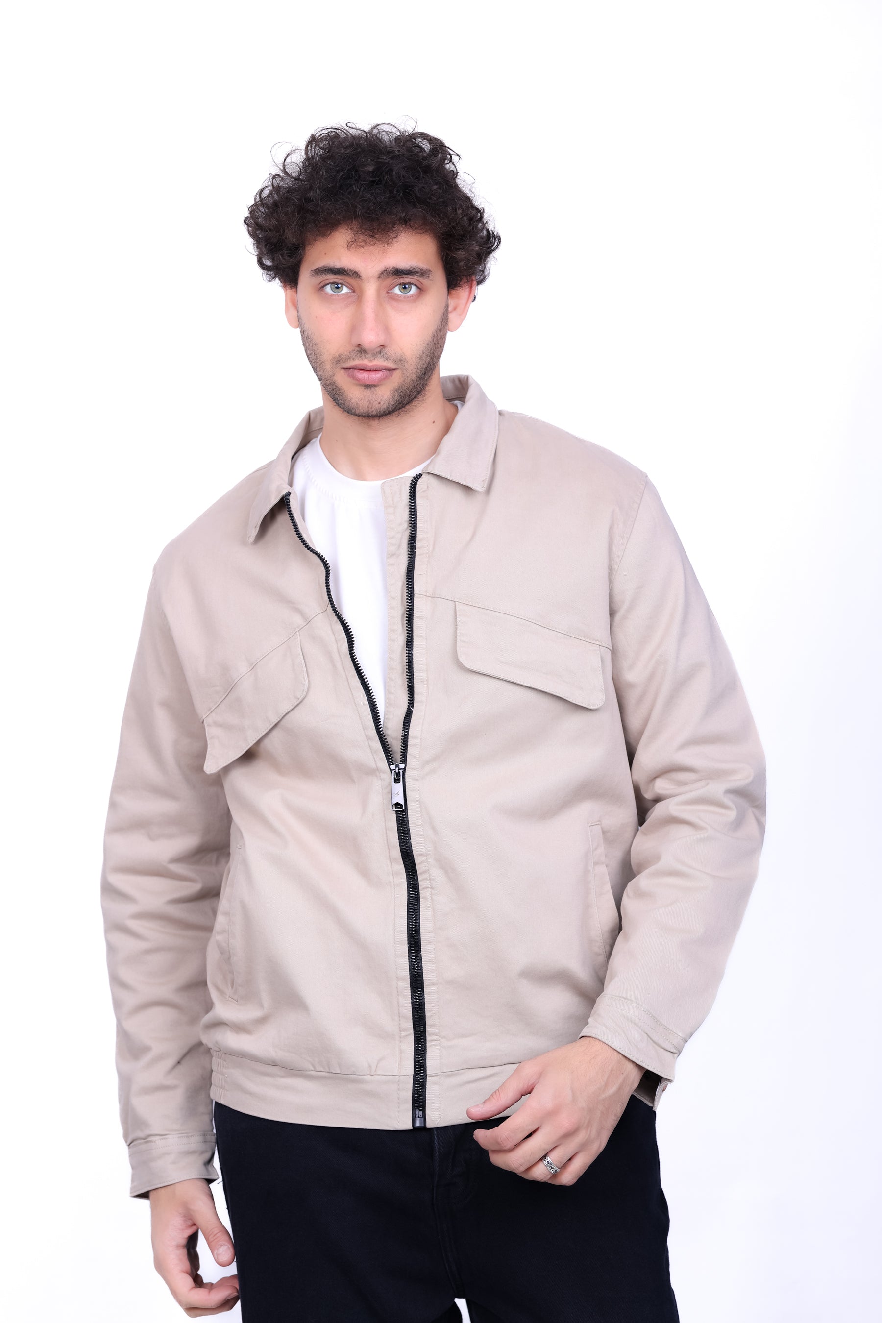 Gabardine Bomber Classic Collar Jacket 6005