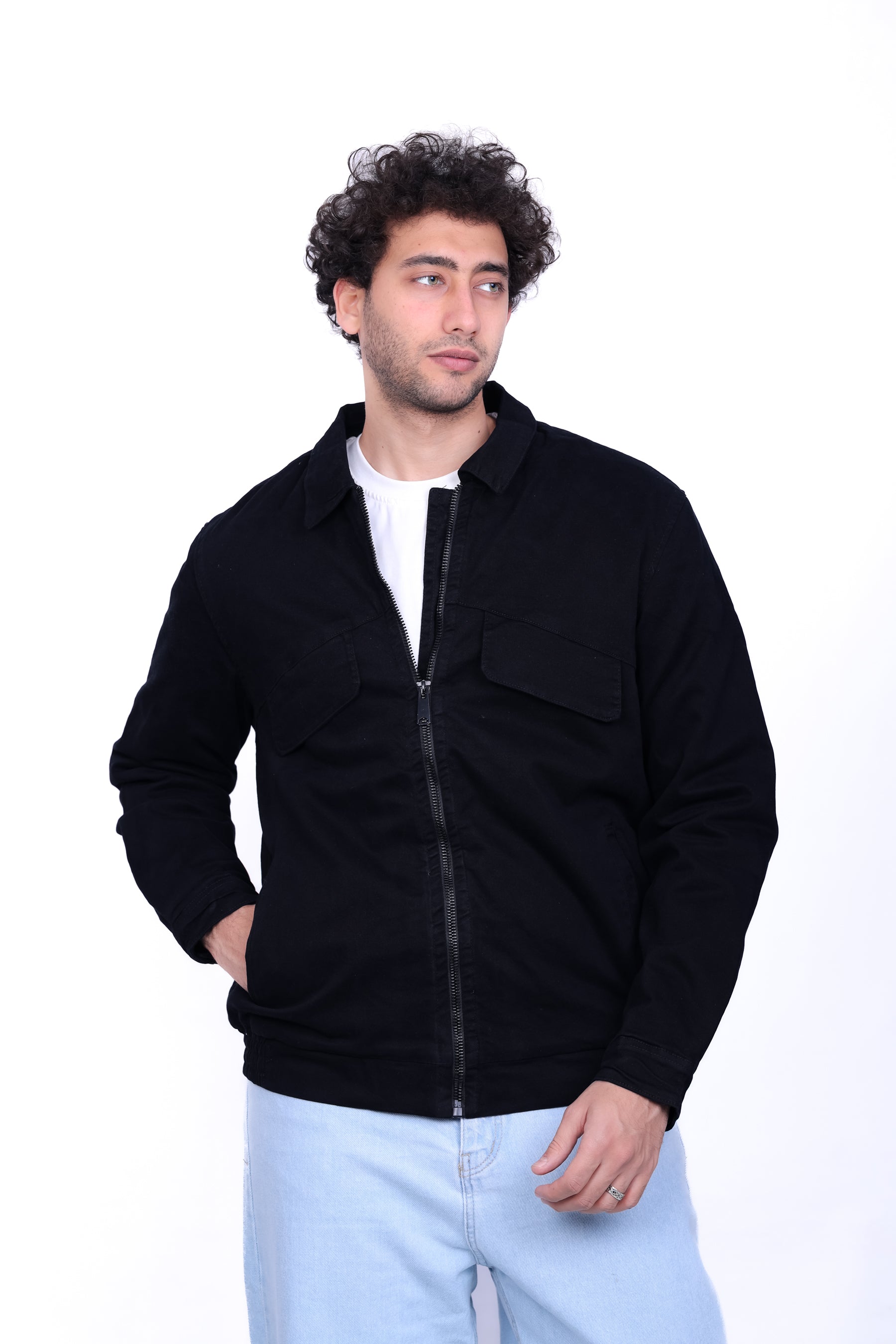 Gabardine Bomber Classic Collar Jacket 6005