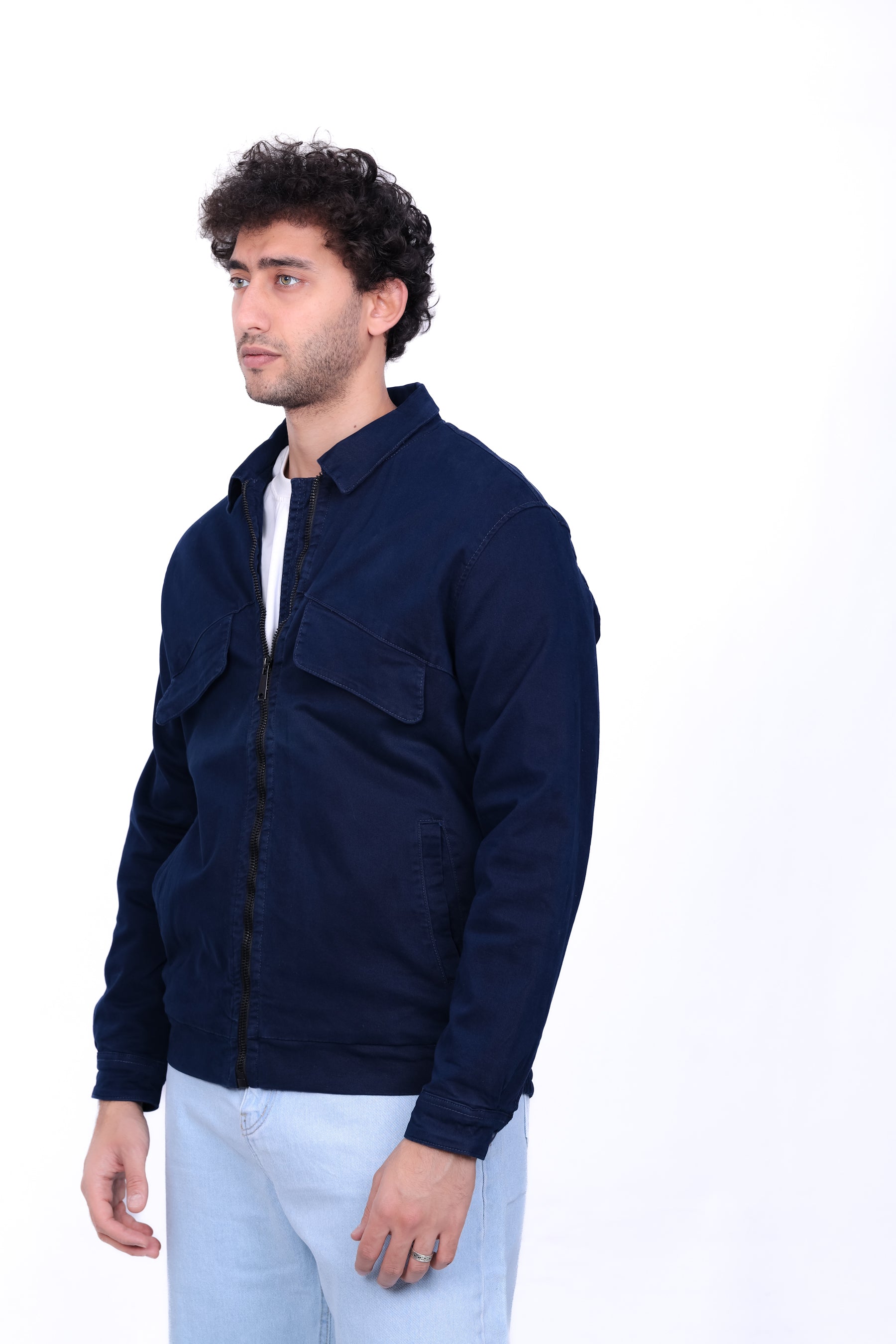 Gabardine Bomber Classic Collar Jacket 6005