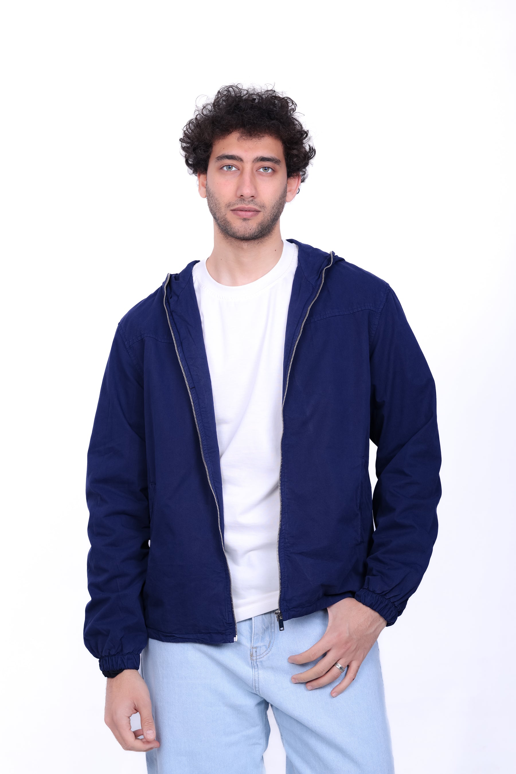 Gabardine Bomber Hoded Jacket 6001