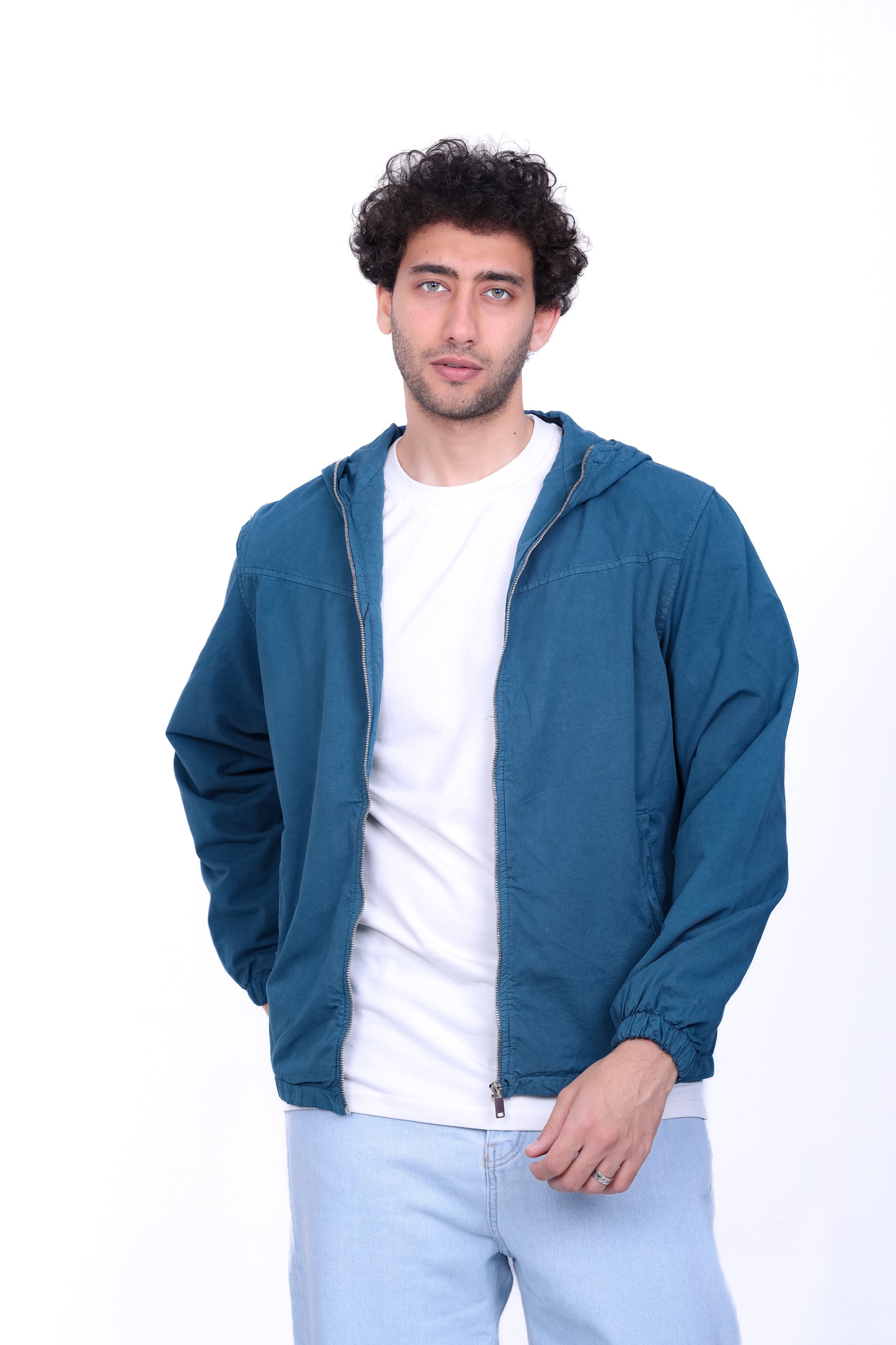 Gabardine Bomber Hoded Jacket 6001