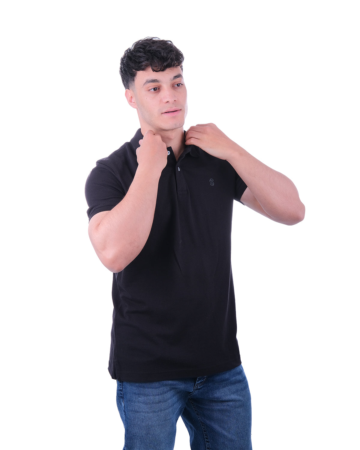 Slim Fit Polo Rapper Logo