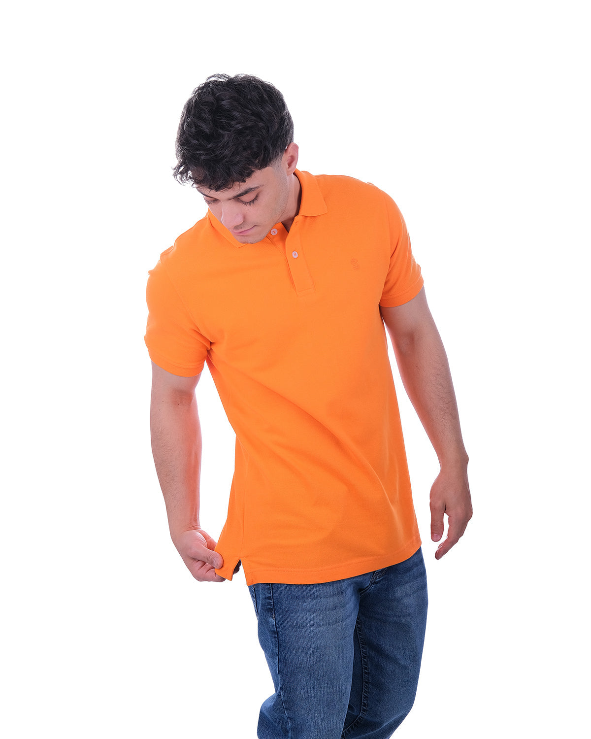 Slim Fit Polo Rapper Logo