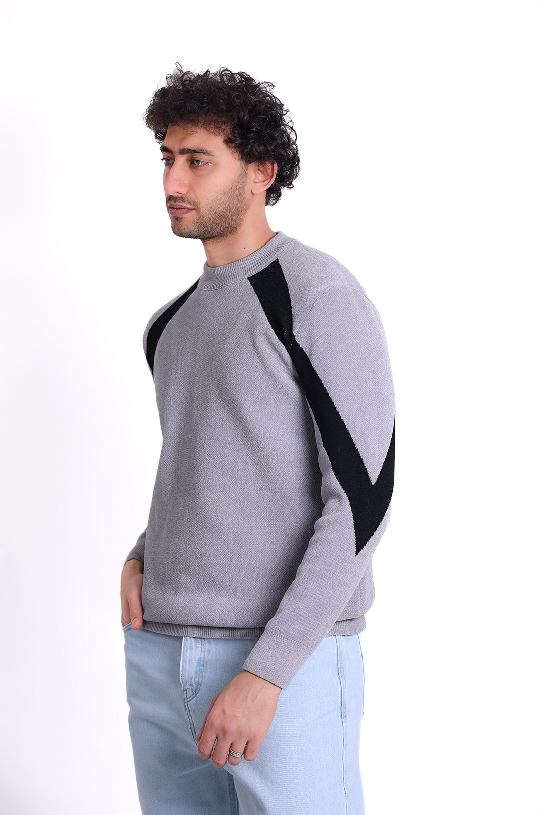 Knitwear Pullover Contrast Shoulder MANS 1225