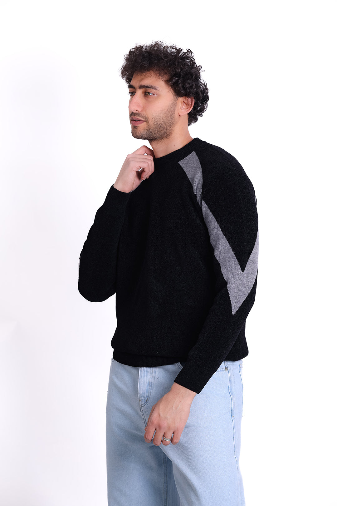 Knitwear Pullover Contrast Shoulder MANS 1225