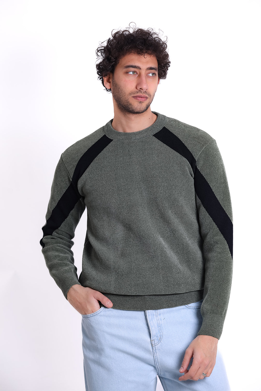 Knitwear Pullover Contrast Shoulder MANS 1225