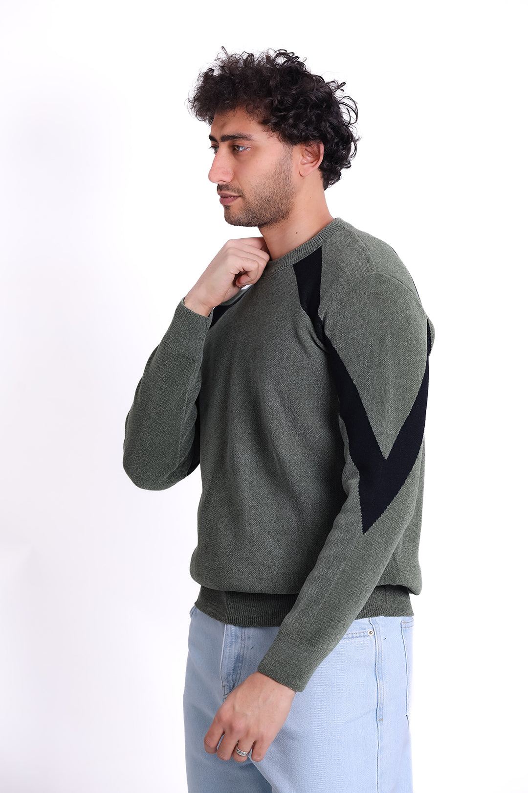 Knitwear Pullover Contrast Shoulder MANS 1225