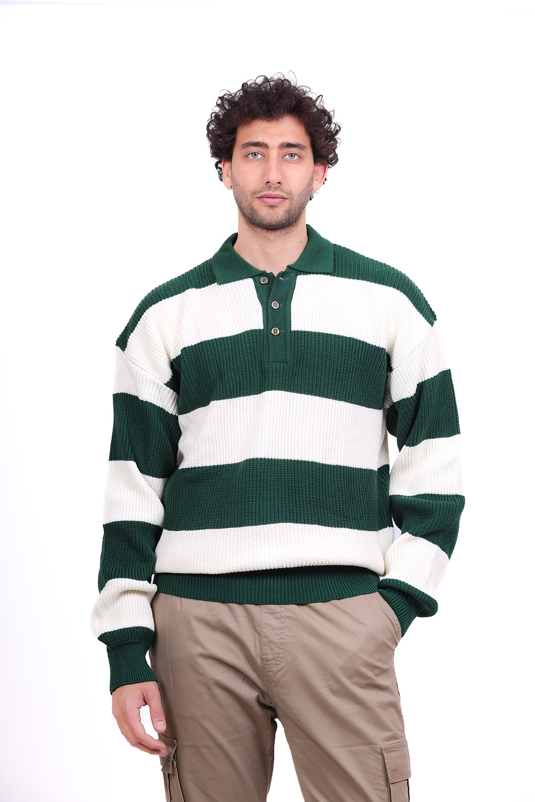Knitwear Pullover Polo Block Stripes