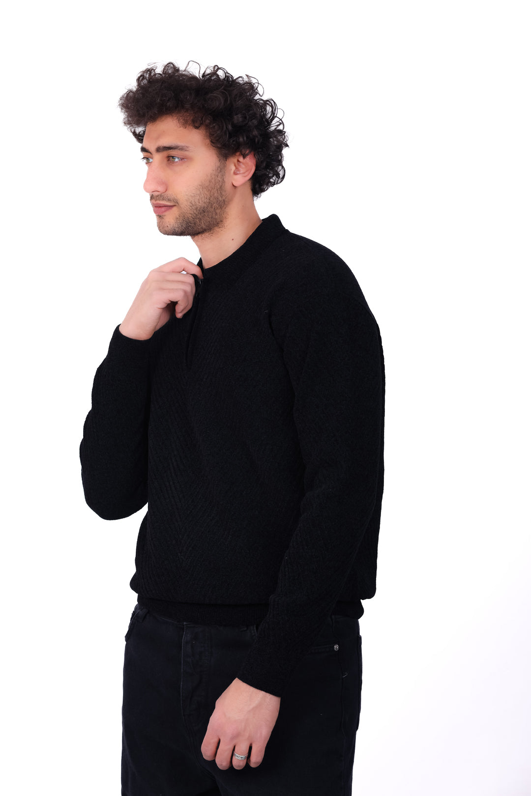 Knitwear Pullover Textured Half_Zip MANS 0126