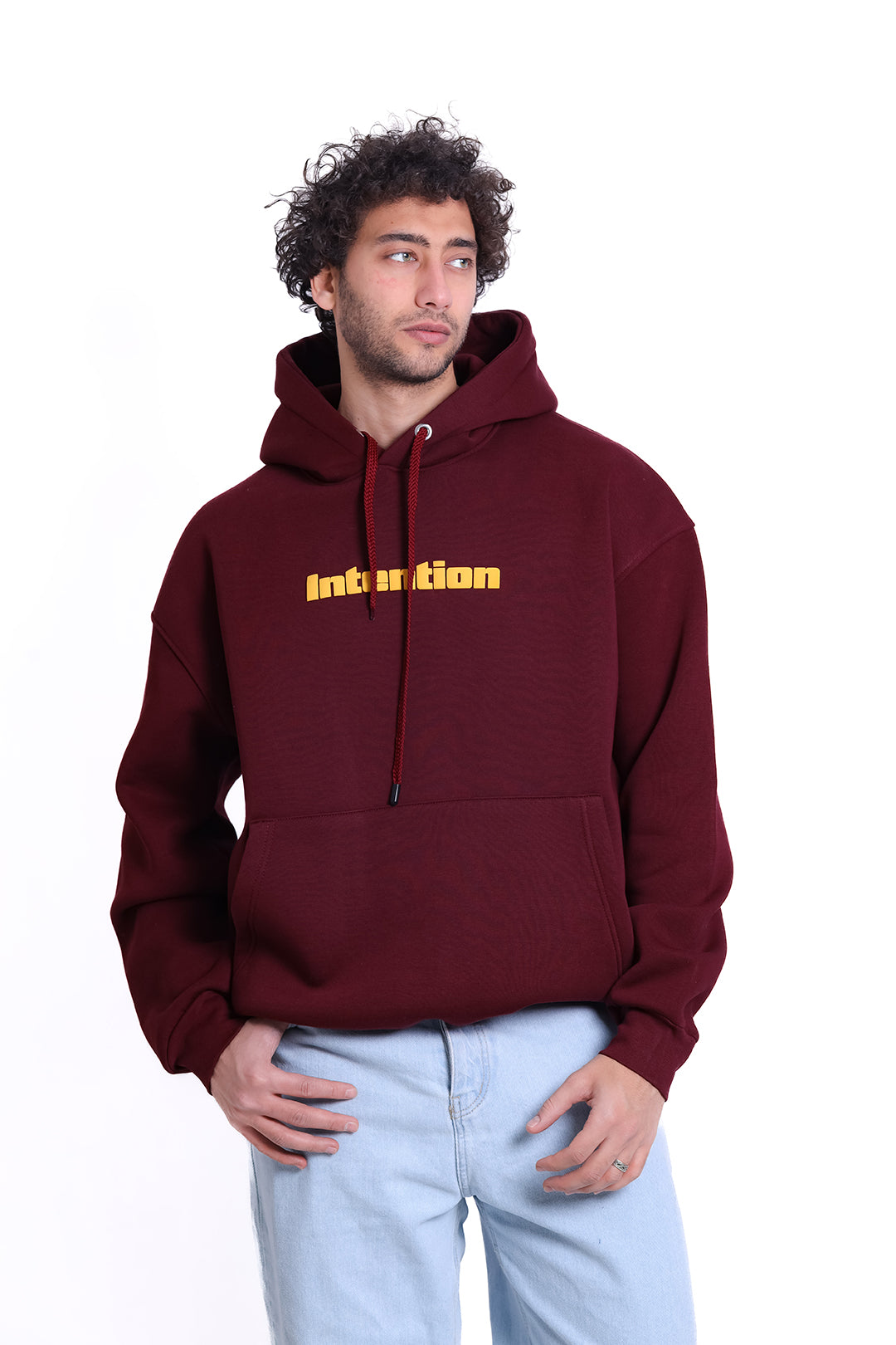 Over Size Milton Hoodie Sweatshirt Printed With Intintion