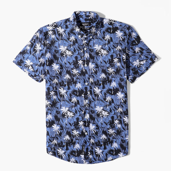 Short Sleeves Island Shirt Blue