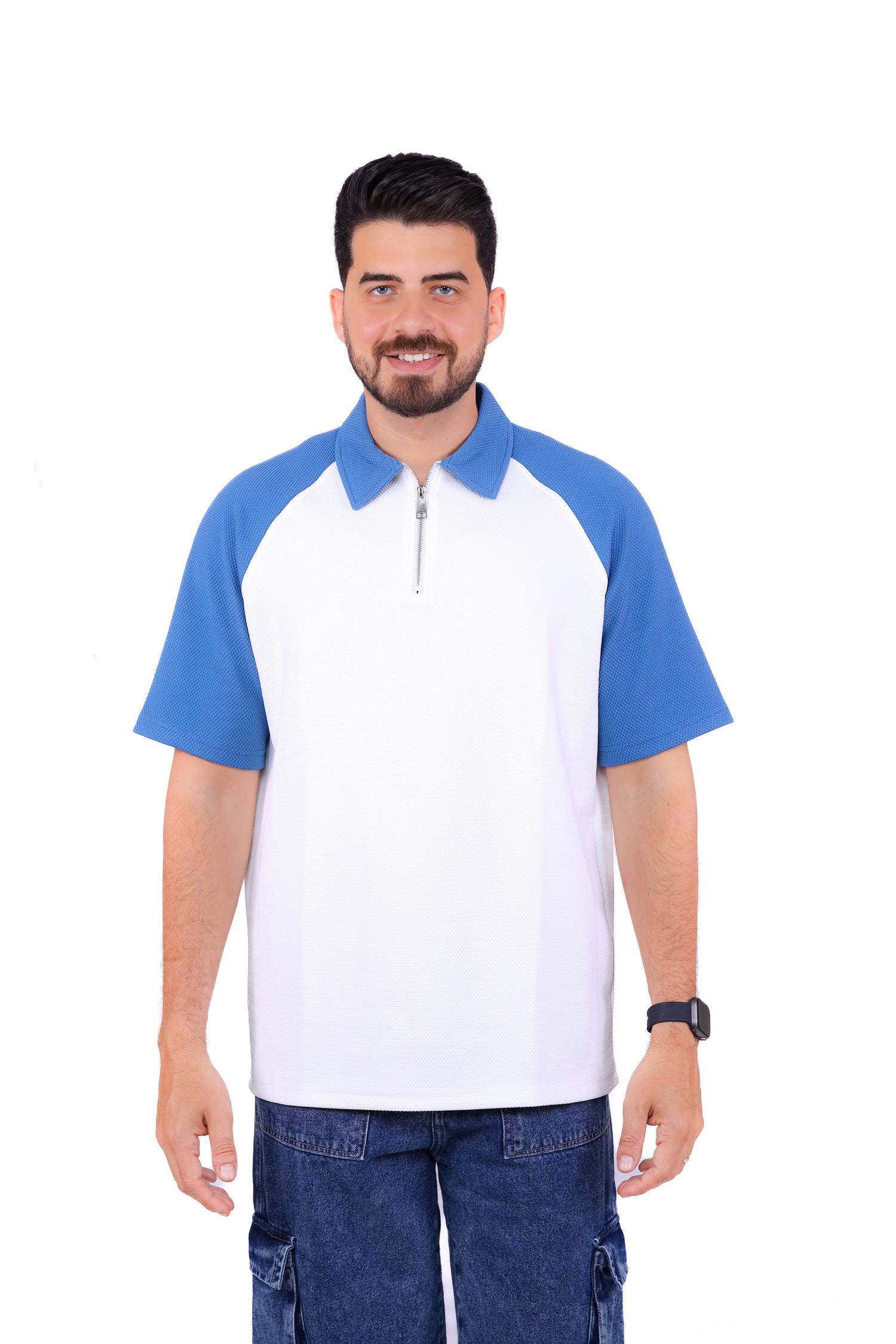 Zipped Polo Colored Sleeves
