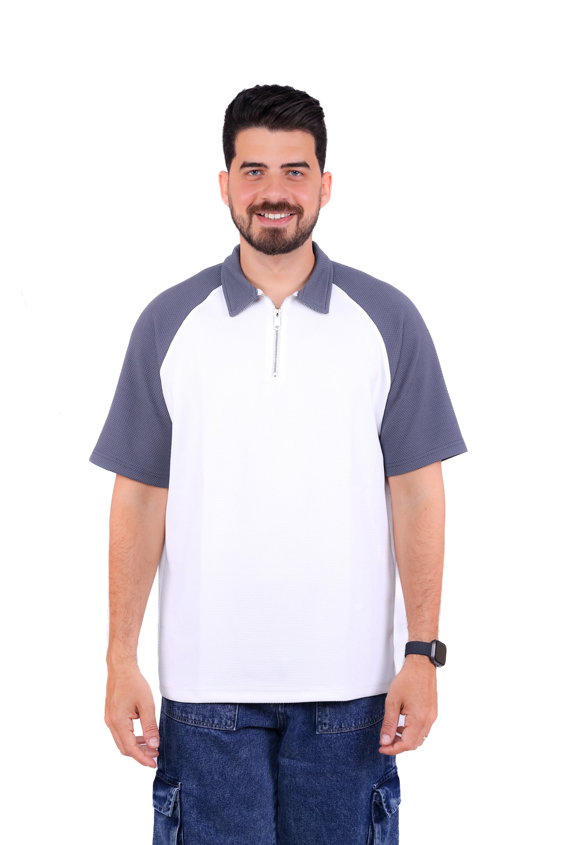Zipped Polo Colored Sleeves