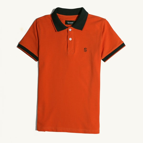 Kid_Polo T Shirt Orange
