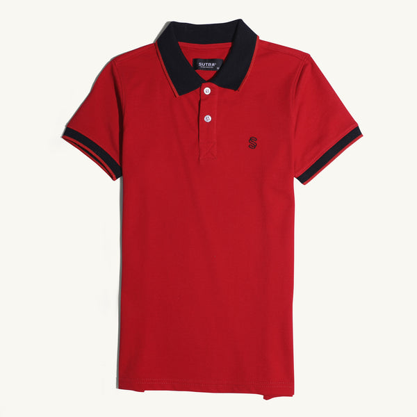 Kid_Polo T Shirt Red