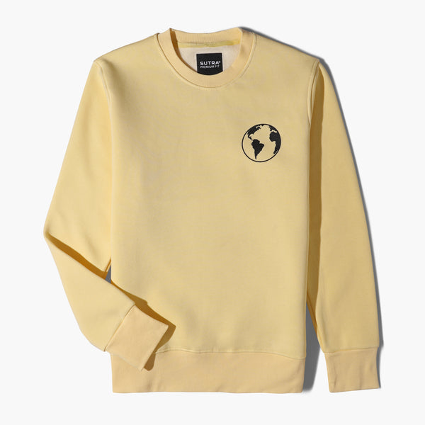 Milton Round Sweatshirt Printed Earth-Yellow