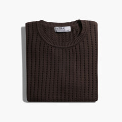 Patterned Round T_Shirt Knitwear Hollow