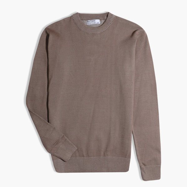 Knitwear Paste Round Pullover-Coffee