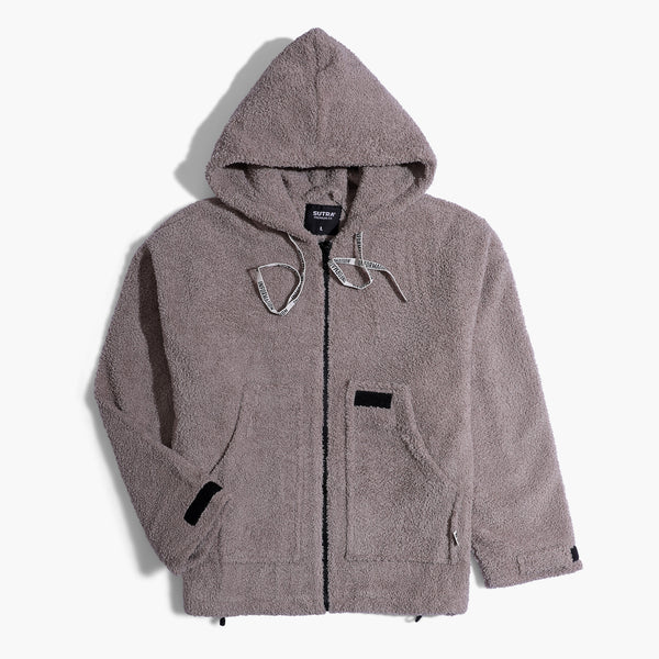 Fur Hoodie Zipped Jacket SHA-Beige