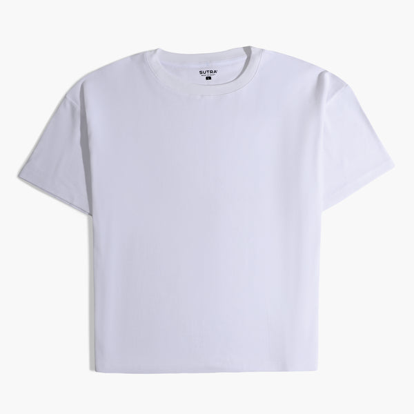 Basic Slim Fit Round T_Shirt-White