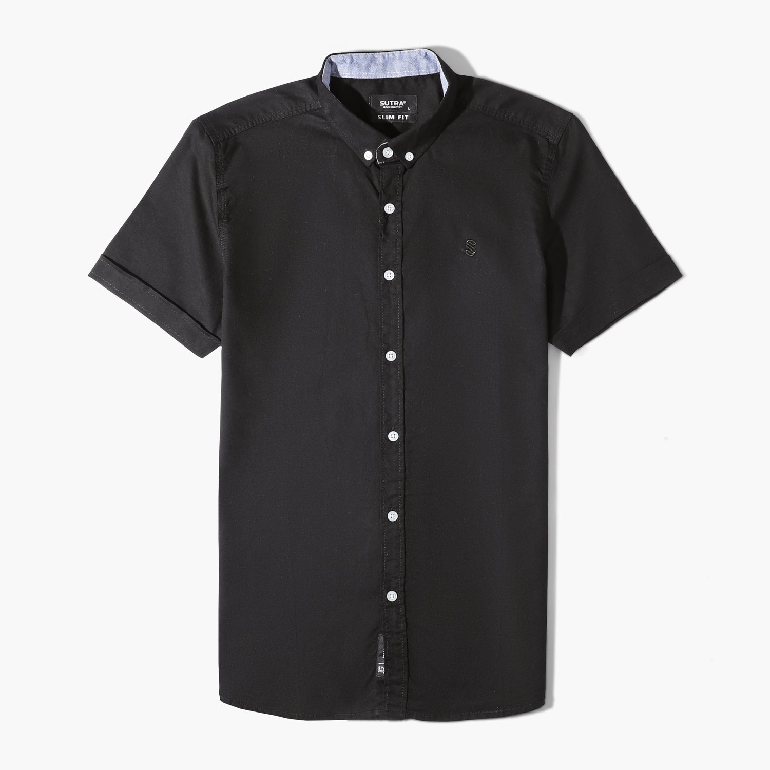 Short Sleeves Basic Oxford Black