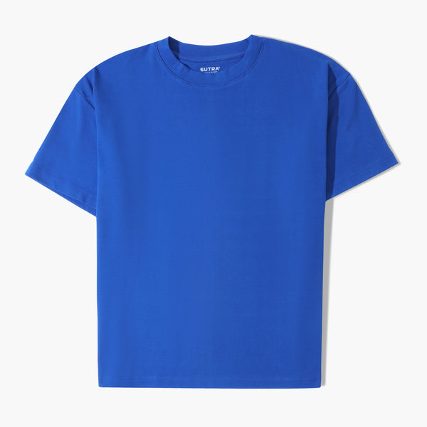 Basic Slim Fit Round T_Shirt-Indigo