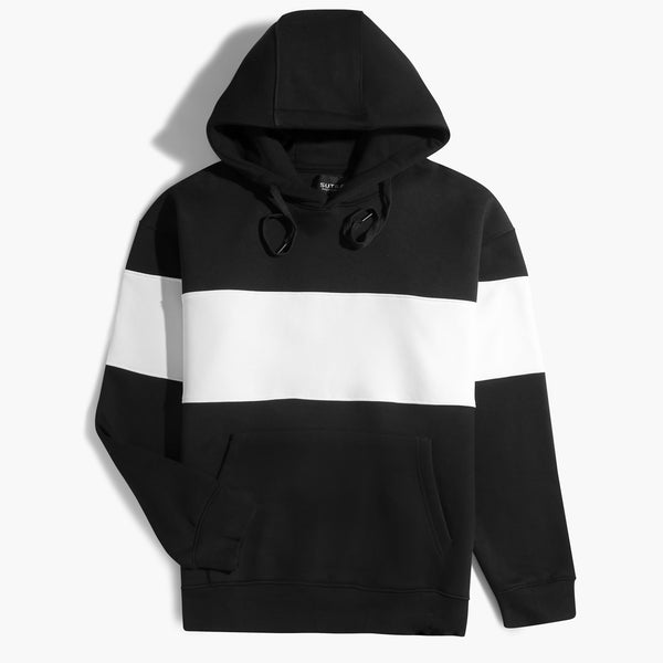 Milton Hoodie Two Color Sweatshirt-Black&White