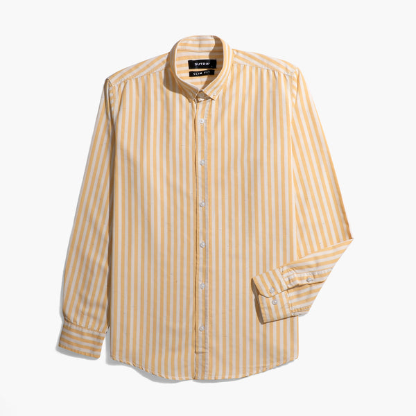 Long Sleeves R.K Striped Shirt Yellow