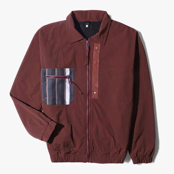 Gabardine Soft Jacket Line Pocket SEH-Wine