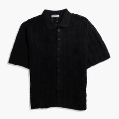 Patterned Shirt Knitwear Full Button Peel