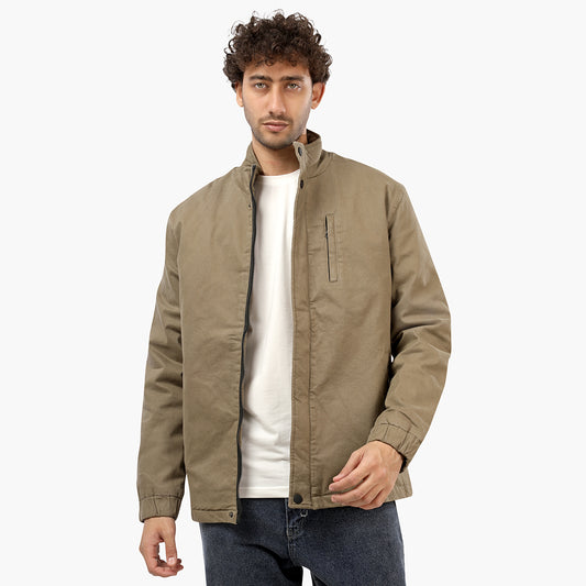 Gabardine Half Zipped Jacket