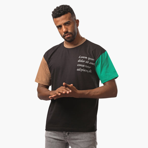 Heavy Two Color T-Shirt Moabd BlackXGreen