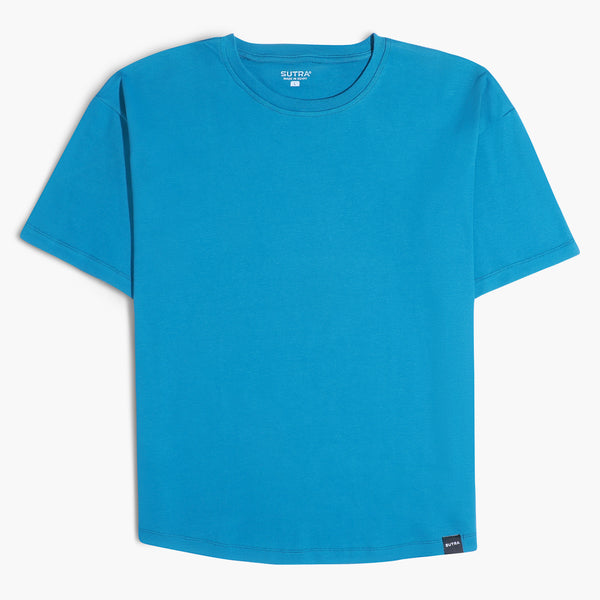 Over Size  Heavy Jersey T-Shirt Aqua
