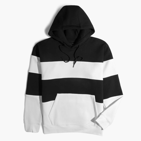 Milton Hoodie Two Color Sweatshirt-White&Black
