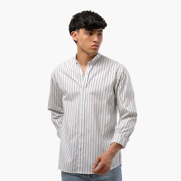 Slap Striped Two Line Shirt-Black