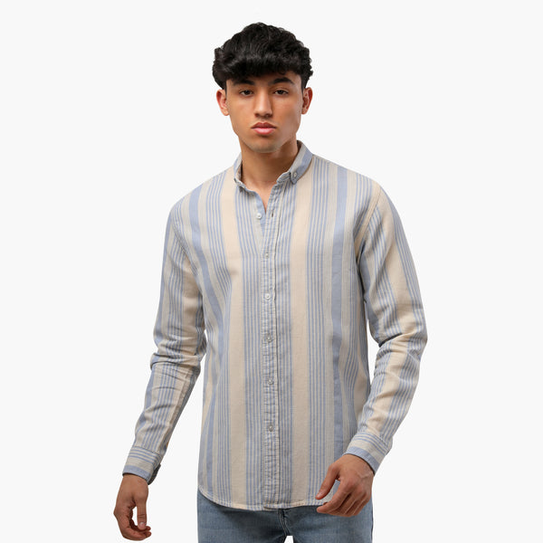 Line Cookies Striped Shirt-Baby Blue