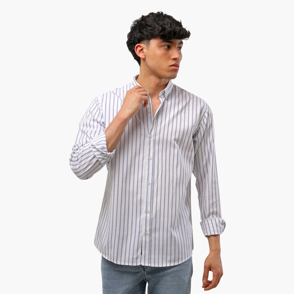 Slap Striped Two Line Shirt-Dark Blue