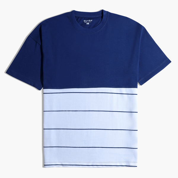 Heavy Two Color T_Shirt Horizontal Blue&White
