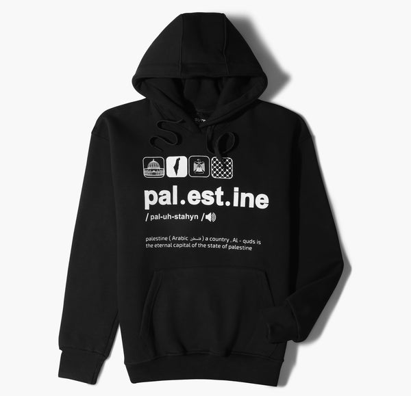 Milton Hoodie Sweatshirt Printed Palestine Icon-Black