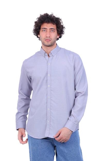 Mandarin Collar Polyester Basic Shirt