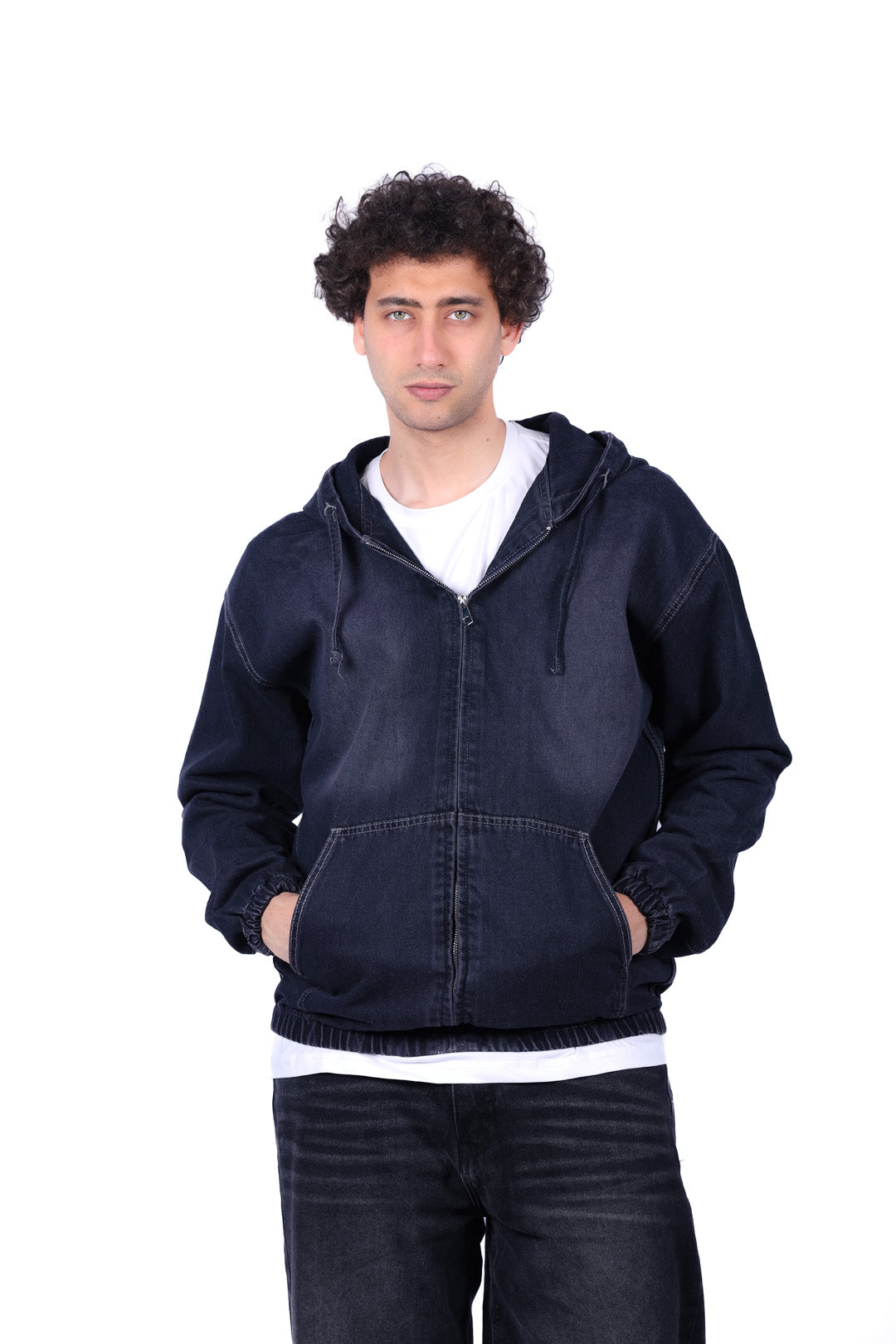 Denim Hooded Zip Jacket 6014