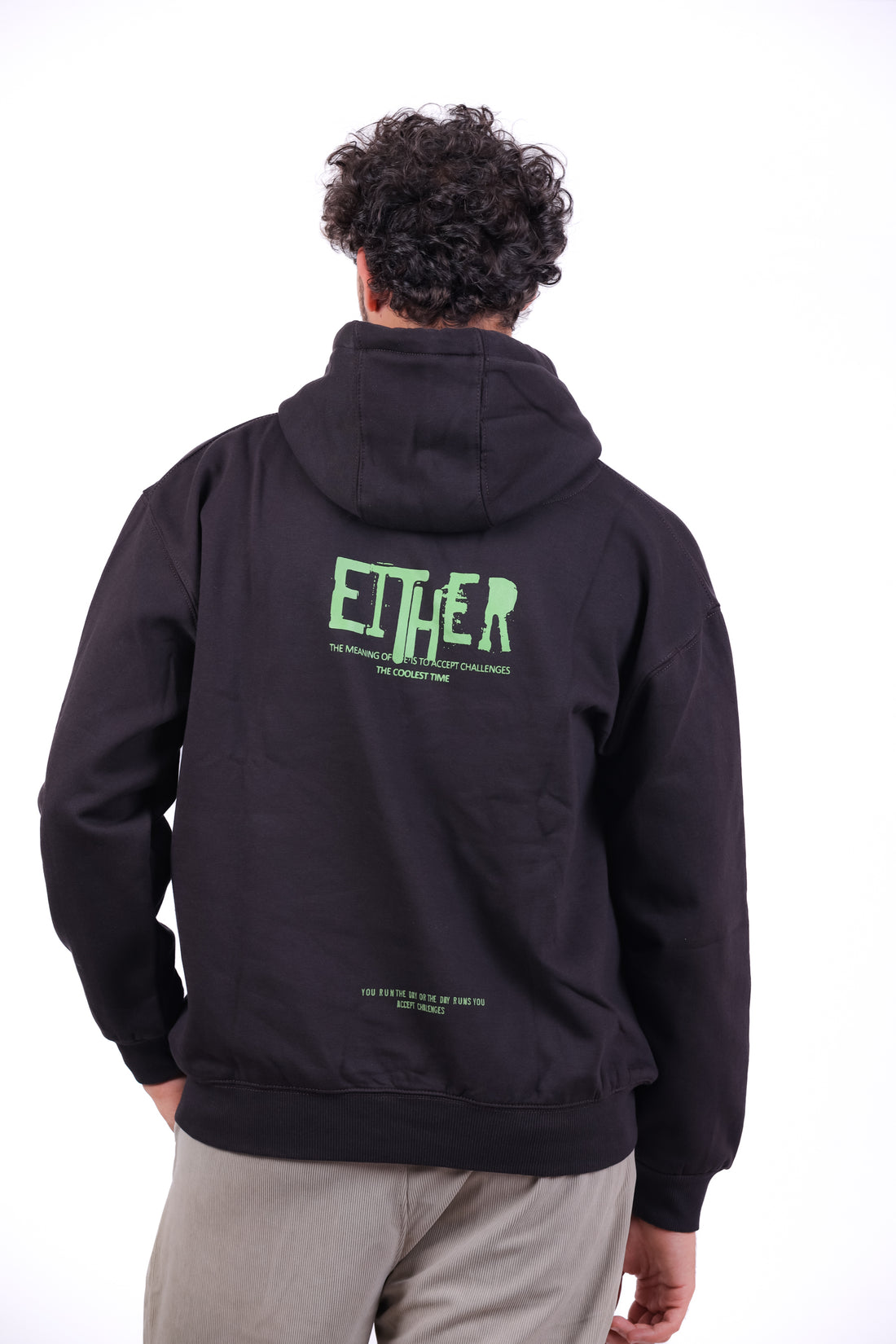 Over Size Milton Hoodie Sweatshirt Printed EITHER