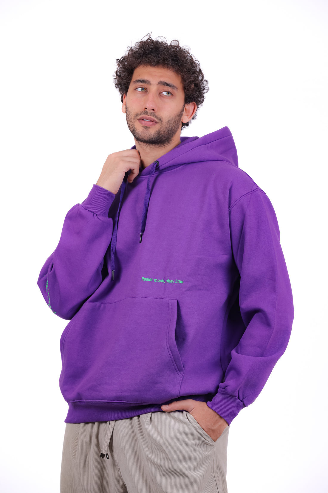 Over Size Milton Hoodie Sweatshirt Printed Resist Much