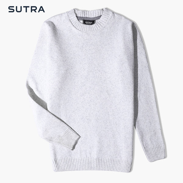 Knitwear Thick Round Pullover-White