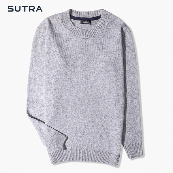 Knitwear Thick Round Pullover-Gray