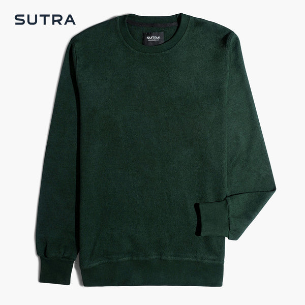Cashmere Round Basic Sweatshirt-Green